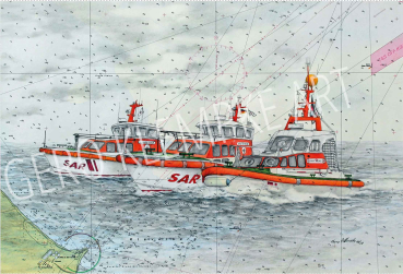 Kunstdruck 3 Seenotrettungsboote