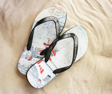 Flip Flops mit einem Gero-Klemke-Motiv