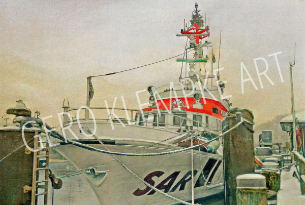 Kunstdruck Warnemünde Weihnachten SK Arkona II