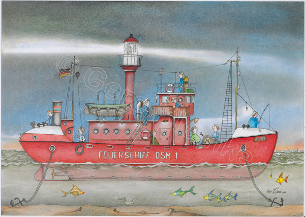 Kunstdruck Feuerschiff