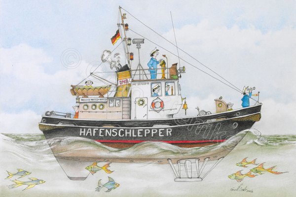 Kunstdruck Hafenschlepper