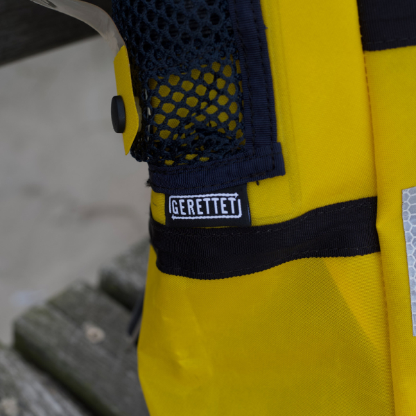 Rucksack GERETTET groß gelb