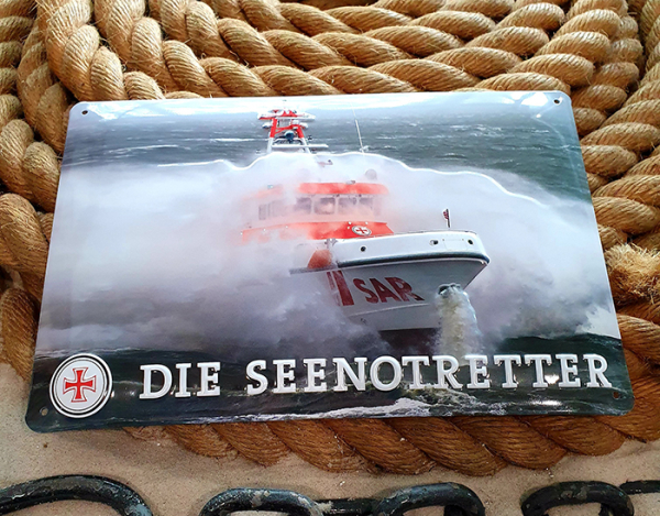 Geprägtes Blechschild "Seenotrettungskreuzer ERNST MEIER-HEDDE"